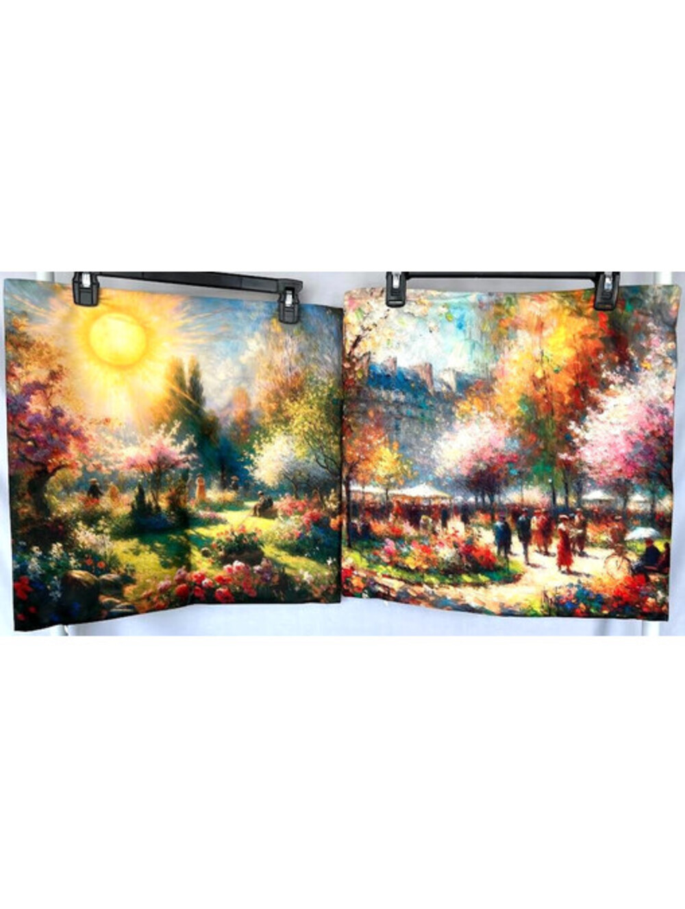 4 Throw Pillow Covers 18" x 18" *NEW* Colorful, Victorian/Impressionist Theme